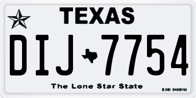 TX license plate DIJ7754