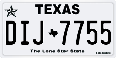 TX license plate DIJ7755