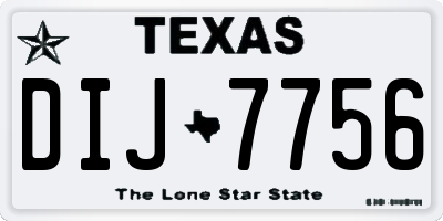 TX license plate DIJ7756
