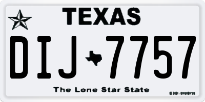 TX license plate DIJ7757