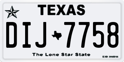 TX license plate DIJ7758