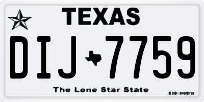 TX license plate DIJ7759
