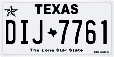 TX license plate DIJ7761