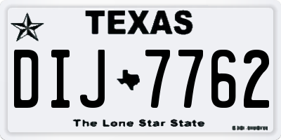 TX license plate DIJ7762