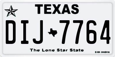 TX license plate DIJ7764