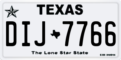 TX license plate DIJ7766