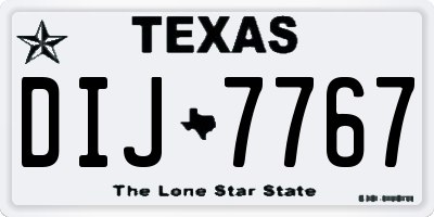 TX license plate DIJ7767