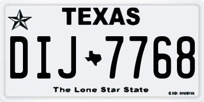 TX license plate DIJ7768
