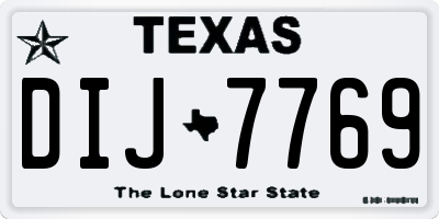TX license plate DIJ7769