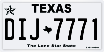 TX license plate DIJ7771