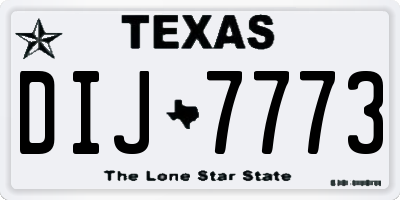 TX license plate DIJ7773