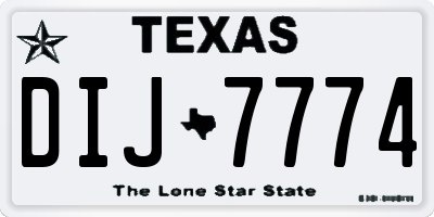 TX license plate DIJ7774
