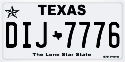 TX license plate DIJ7776