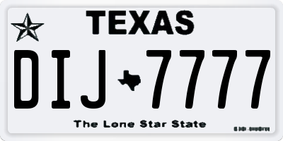 TX license plate DIJ7777