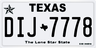 TX license plate DIJ7778