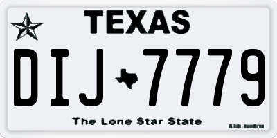 TX license plate DIJ7779