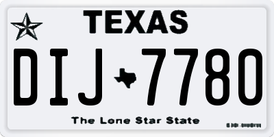 TX license plate DIJ7780