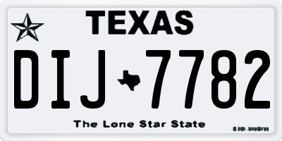 TX license plate DIJ7782
