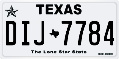 TX license plate DIJ7784