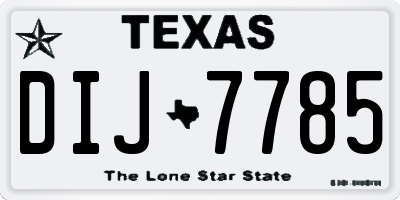 TX license plate DIJ7785