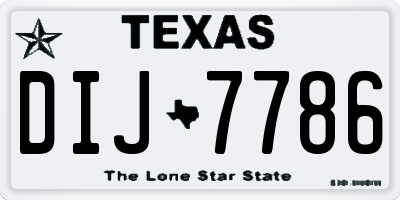 TX license plate DIJ7786