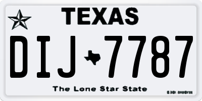 TX license plate DIJ7787