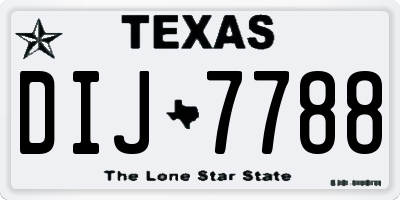 TX license plate DIJ7788