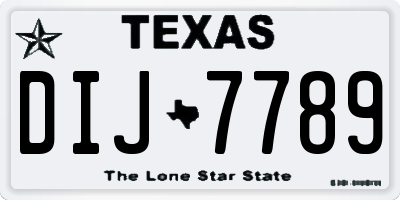 TX license plate DIJ7789
