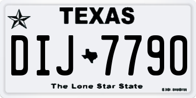 TX license plate DIJ7790