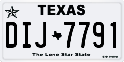 TX license plate DIJ7791