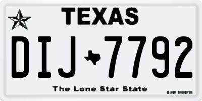 TX license plate DIJ7792
