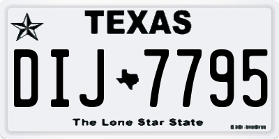 TX license plate DIJ7795