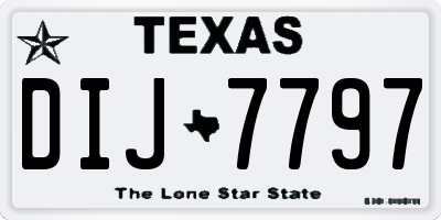 TX license plate DIJ7797