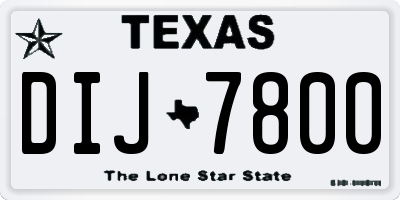 TX license plate DIJ7800