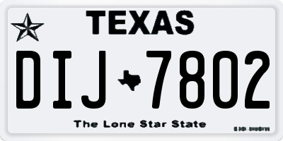 TX license plate DIJ7802