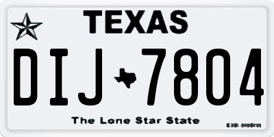 TX license plate DIJ7804