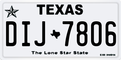 TX license plate DIJ7806