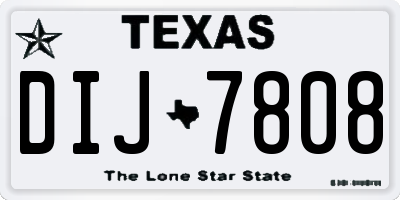 TX license plate DIJ7808