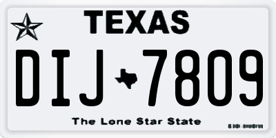 TX license plate DIJ7809