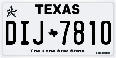 TX license plate DIJ7810