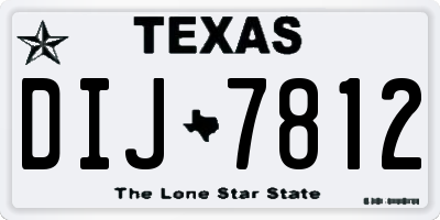 TX license plate DIJ7812