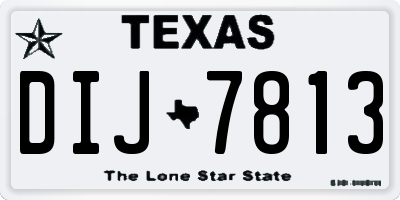 TX license plate DIJ7813