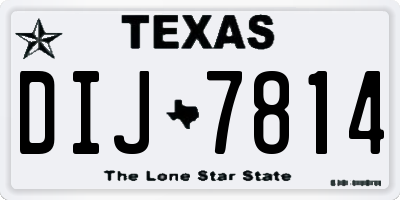 TX license plate DIJ7814