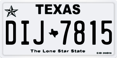 TX license plate DIJ7815
