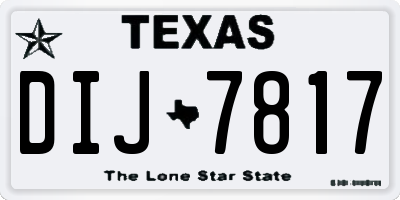 TX license plate DIJ7817