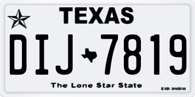 TX license plate DIJ7819