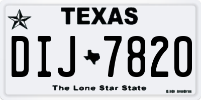 TX license plate DIJ7820