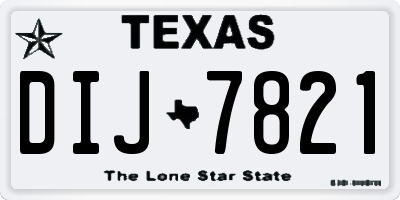 TX license plate DIJ7821