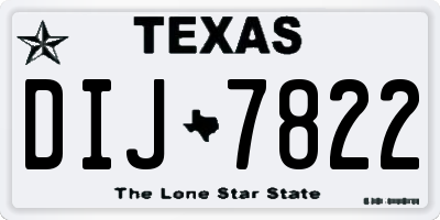 TX license plate DIJ7822