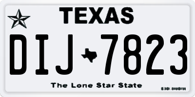 TX license plate DIJ7823